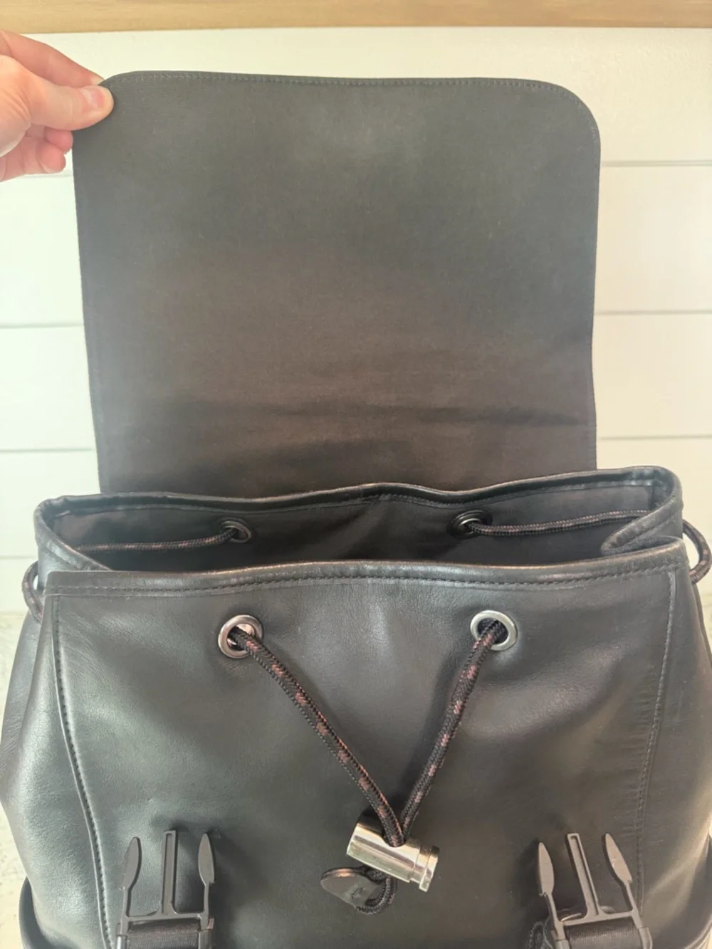 Coach Track Backpack Black leather gunmetal closures - Picture 10 of 16